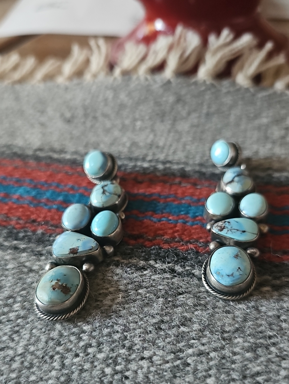 Golden Hills Turquoise Sterling Earrings